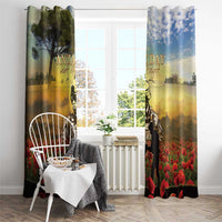 New Zealand ANZAC Day Window Curtain The Ode Remembrance And Poppy DT04 - Polynesian Pride