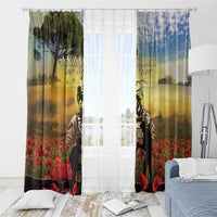 New Zealand ANZAC Day Window Curtain The Ode Remembrance And Poppy DT04 - Polynesian Pride