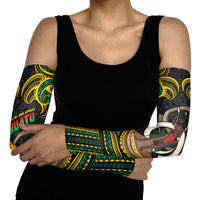 Vanuatu Language Week Arm Sleeves Boar Tusk Warrior Tribal Floral Pattern DT05 - Polynesian Pride