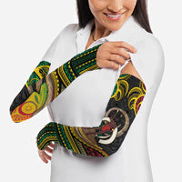 Vanuatu Language Week Arm Sleeves Boar Tusk Warrior Tribal Floral Pattern DT05 - Polynesian Pride