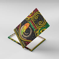 Vanuatu Language Week Canvas Wall Art Boar Tusk Warrior Tribal Floral Pattern DT05 With Frame Black - Polynesian Pride
