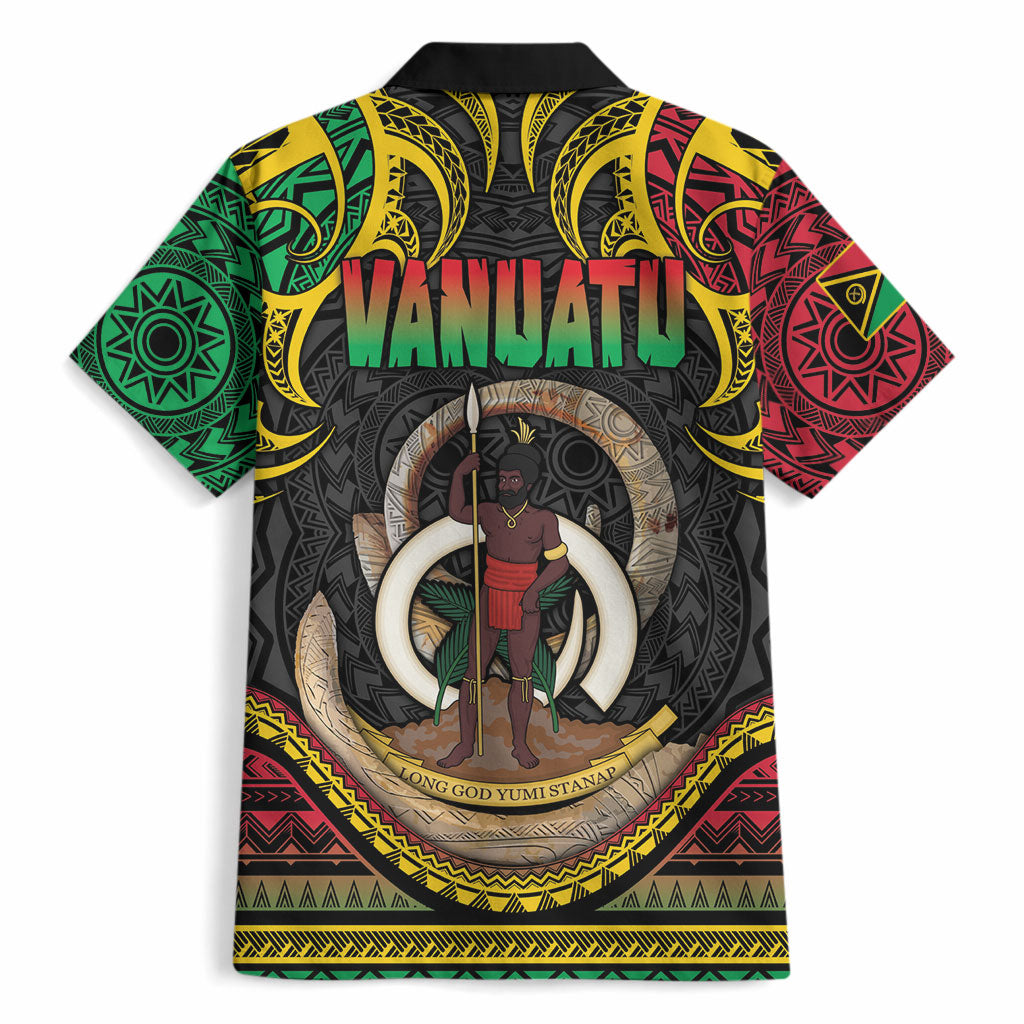 Vanuatu Language Week Hawaiian Shirt Boar Tusk Warrior Tribal Floral Pattern DT05 - Polynesian Pride
