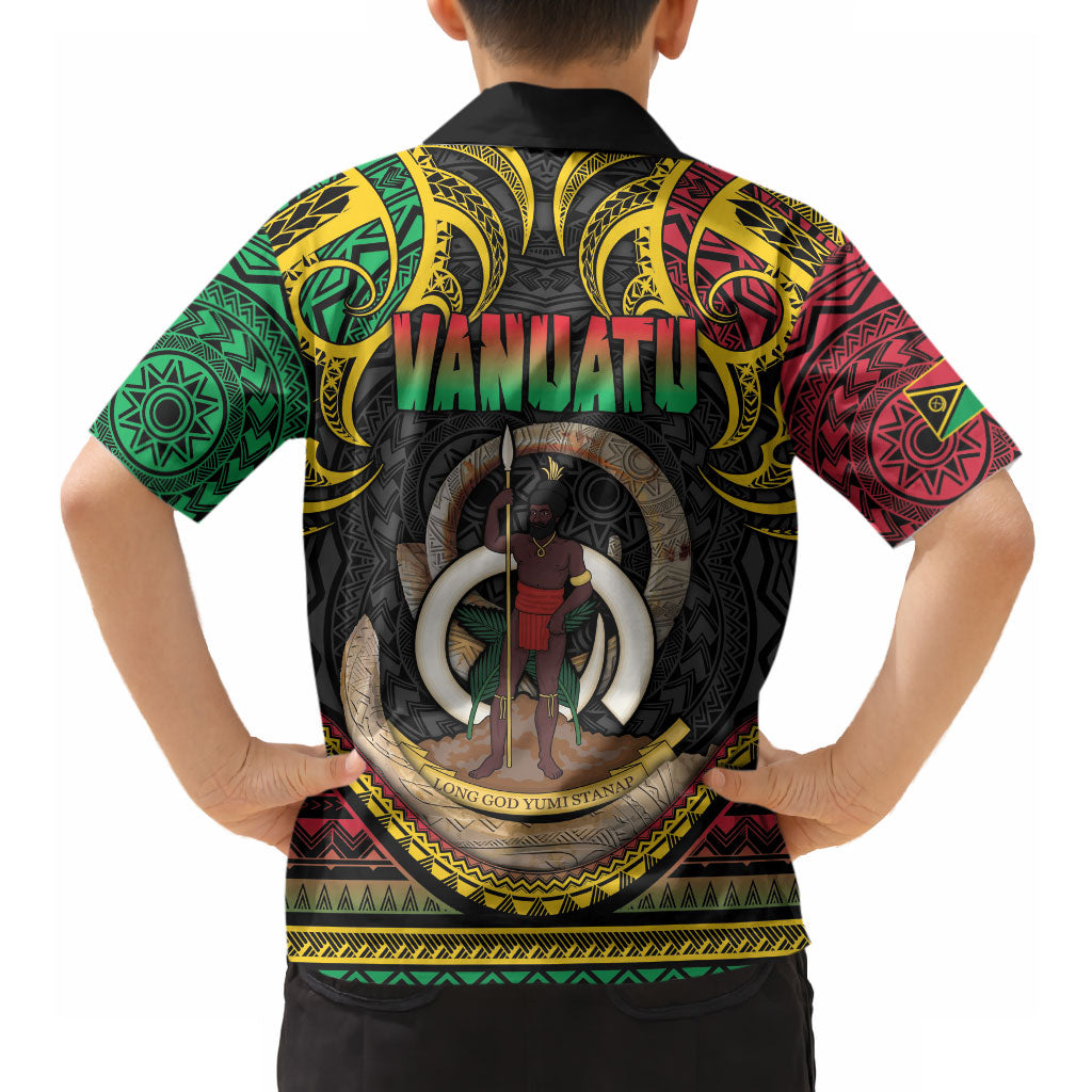Vanuatu Language Week Hawaiian Shirt Boar Tusk Warrior Tribal Floral Pattern DT05 - Polynesian Pride