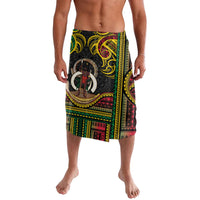 Vanuatu Language Week Lavalava Boar Tusk Warrior Tribal Floral Pattern DT05 Black - Polynesian Pride