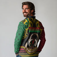 Vanuatu Language Week Long Sleeve Polo Shirt Boar Tusk Warrior Tribal Floral Pattern DT05 - Polynesian Pride