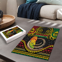 Vanuatu Language Week Puzzle Boar Tusk Warrior Tribal Floral Pattern DT05 - Polynesian Pride