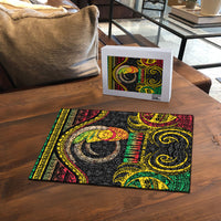 Vanuatu Language Week Puzzle Boar Tusk Warrior Tribal Floral Pattern DT05 - Polynesian Pride
