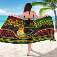 Vanuatu Language Week Sarong Boar Tusk Warrior Tribal Floral Pattern DT05 - Polynesian Pride