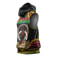 Vanuatu Language Week Sleeveless Hoodie Boar Tusk Warrior Tribal Floral Pattern DT05 - Polynesian Pride