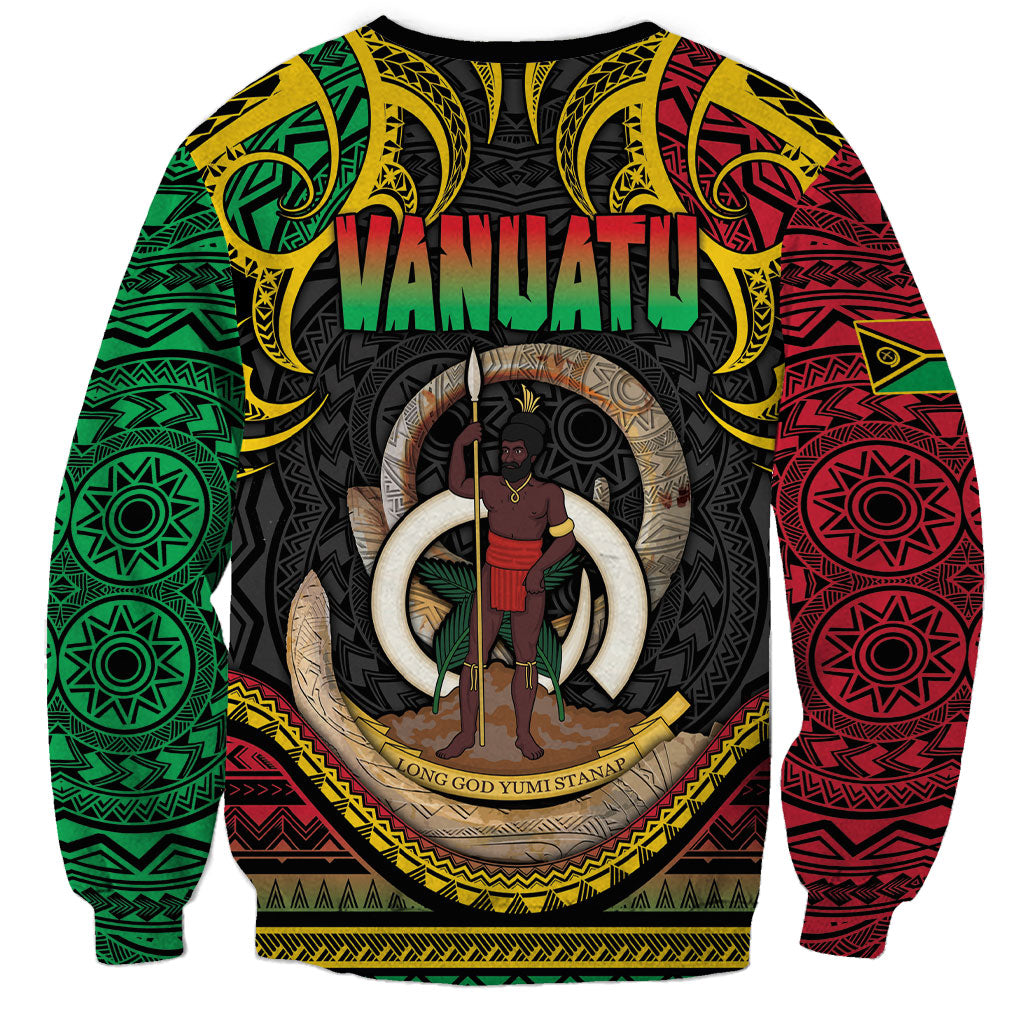 Vanuatu Language Week Sweatshirt Boar Tusk Warrior Tribal Floral Pattern DT05 - Polynesian Pride