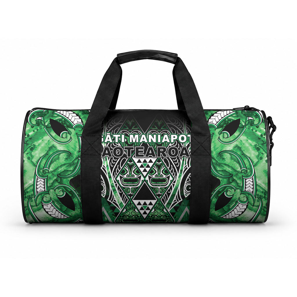 Aotearoa Ngati Maniapoto Duffle Bag Maori Tribal Green Paua Shell Pattern DT05 One size Green - Polynesian Pride