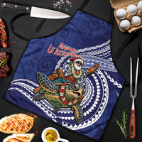 Samoa Christmas Apron Santa Riding Sea Turtle