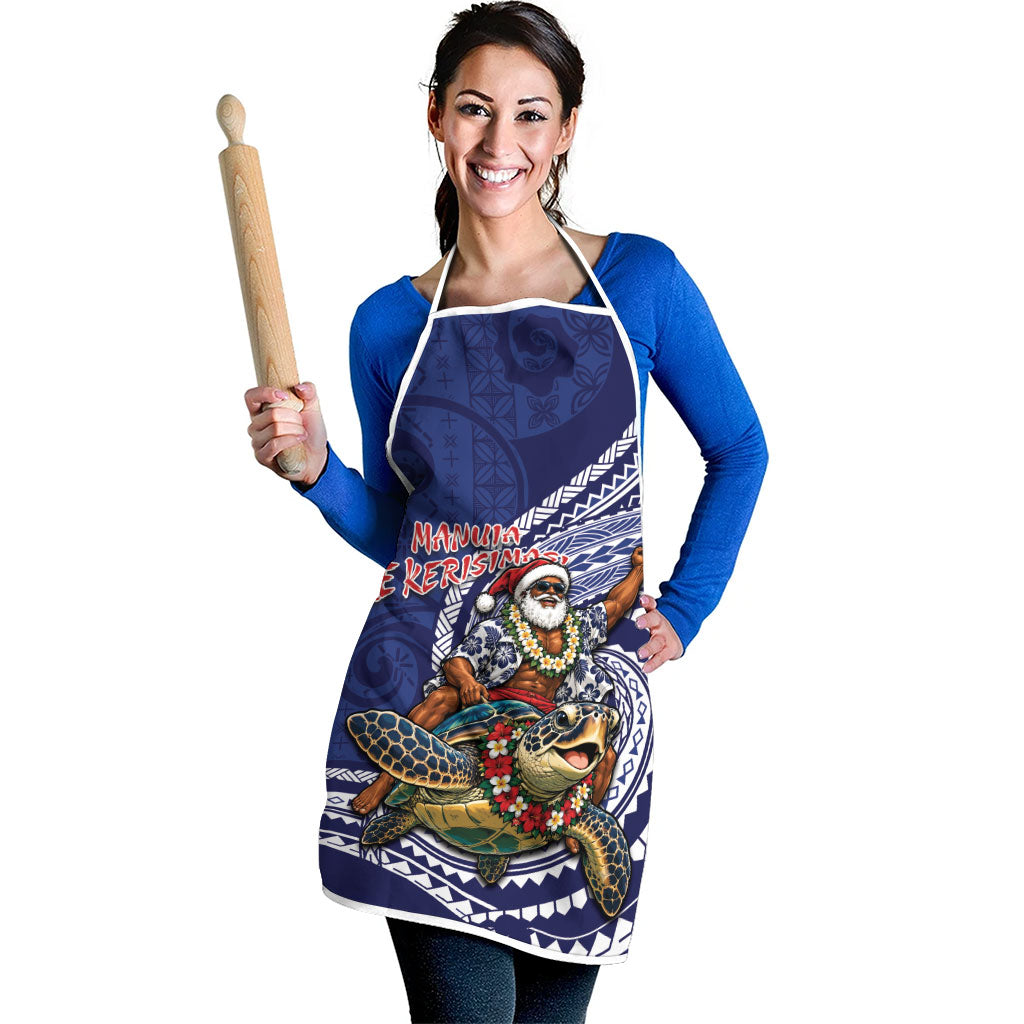 Samoa Christmas Apron Santa Riding Sea Turtle
