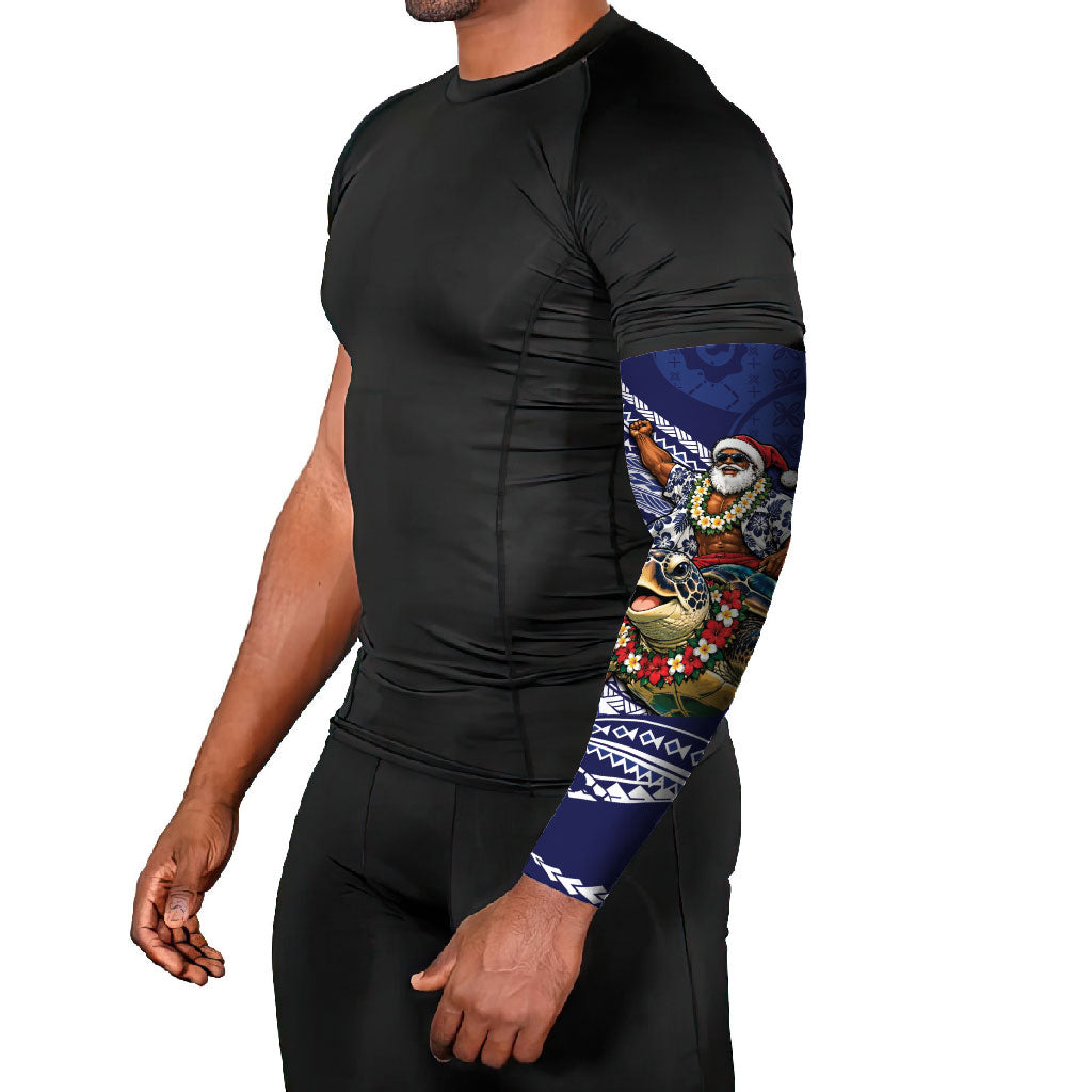 Samoa Christmas Arm Sleeves Santa Riding Sea Turtle