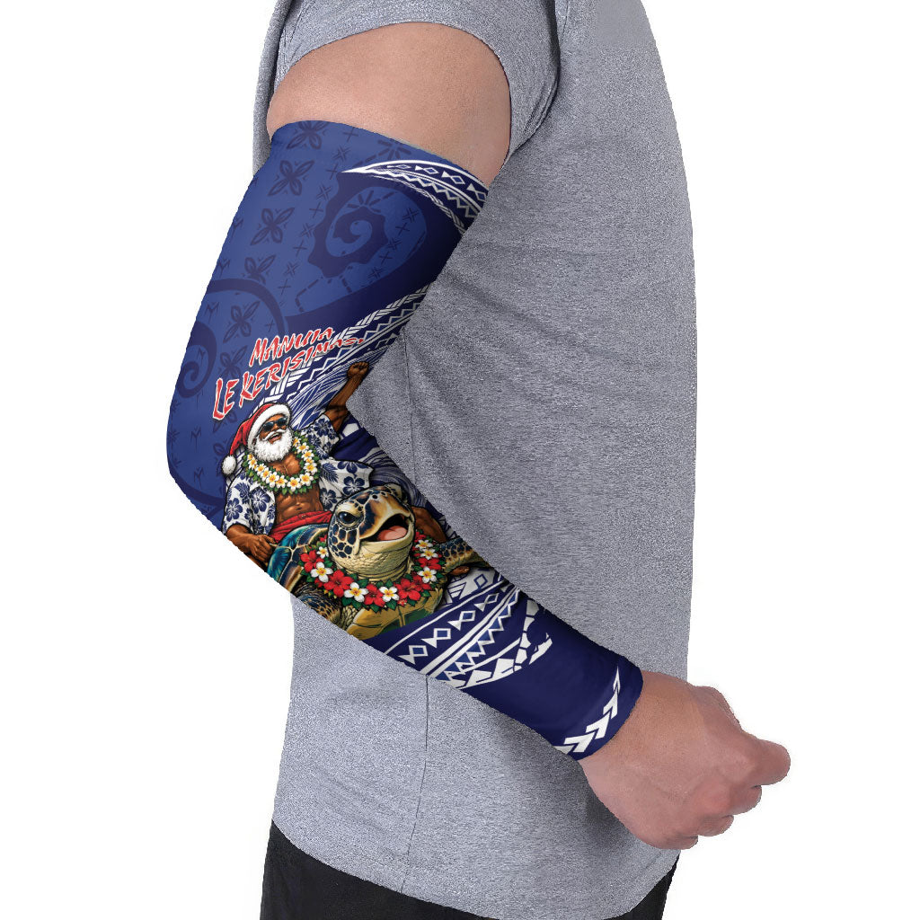 Samoa Christmas Arm Sleeves Santa Riding Sea Turtle