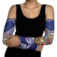 Samoa Christmas Arm Sleeves Santa Riding Sea Turtle