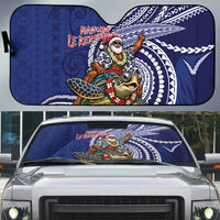 Samoa Christmas Auto Sun Shade Santa Riding Sea Turtle