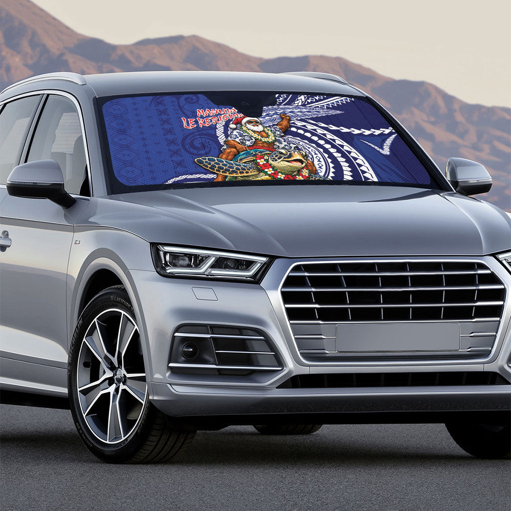 Samoa Christmas Auto Sun Shade Santa Riding Sea Turtle