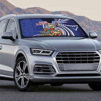 Samoa Christmas Auto Sun Shade Santa Riding Sea Turtle