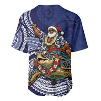 Samoa Christmas Baseball Jersey Santa Riding Sea Turtle