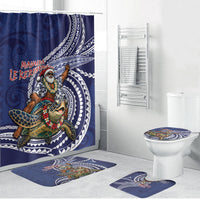 Samoa Christmas Bathroom Set Santa Riding Sea Turtle