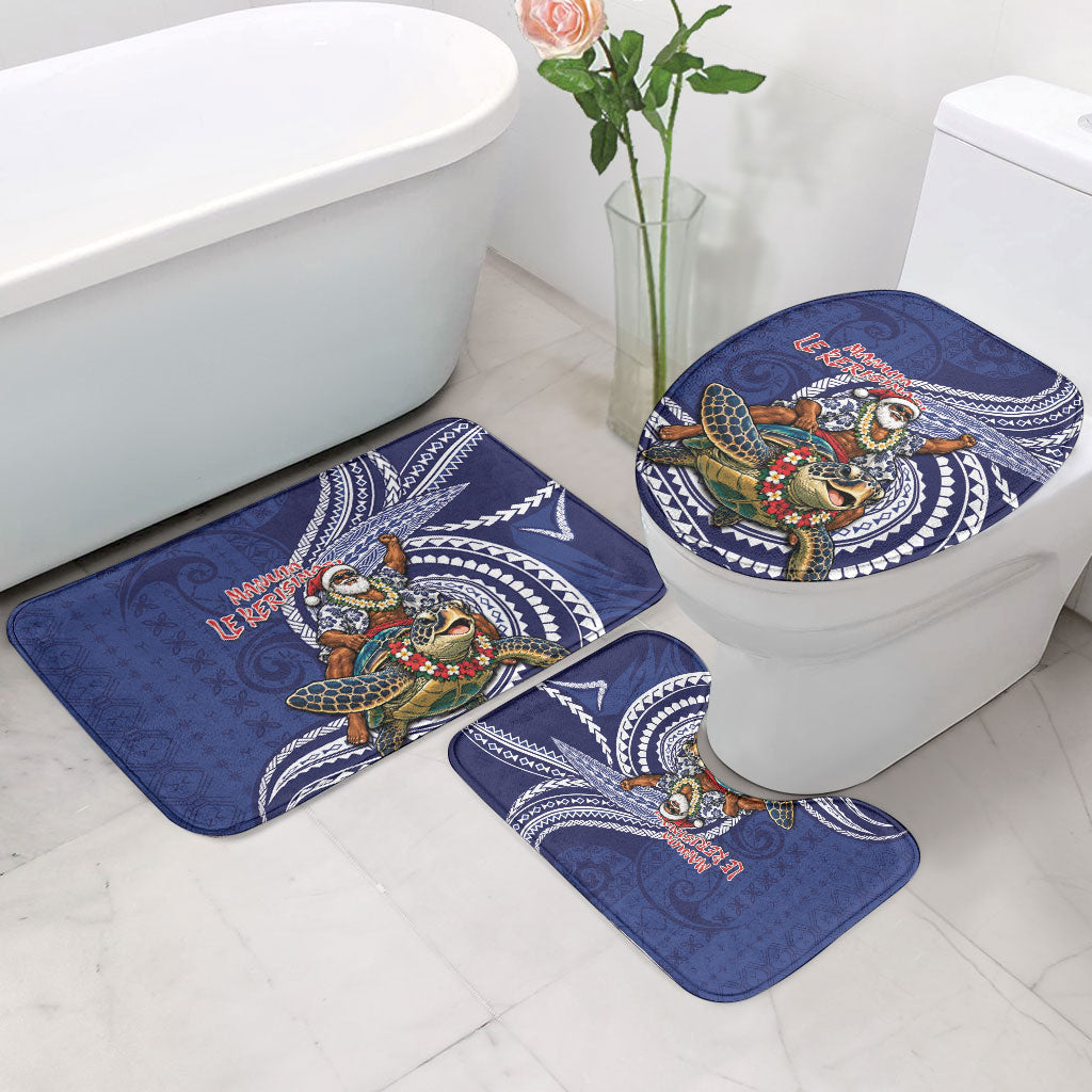 Samoa Christmas Bathroom Set Santa Riding Sea Turtle