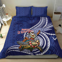 Samoa Christmas Bedding Set Santa Riding Sea Turtle