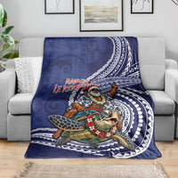 Samoa Christmas Blanket Santa Riding Sea Turtle