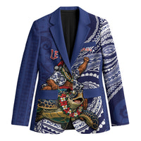 Samoa Christmas Blazer Santa Riding Sea Turtle