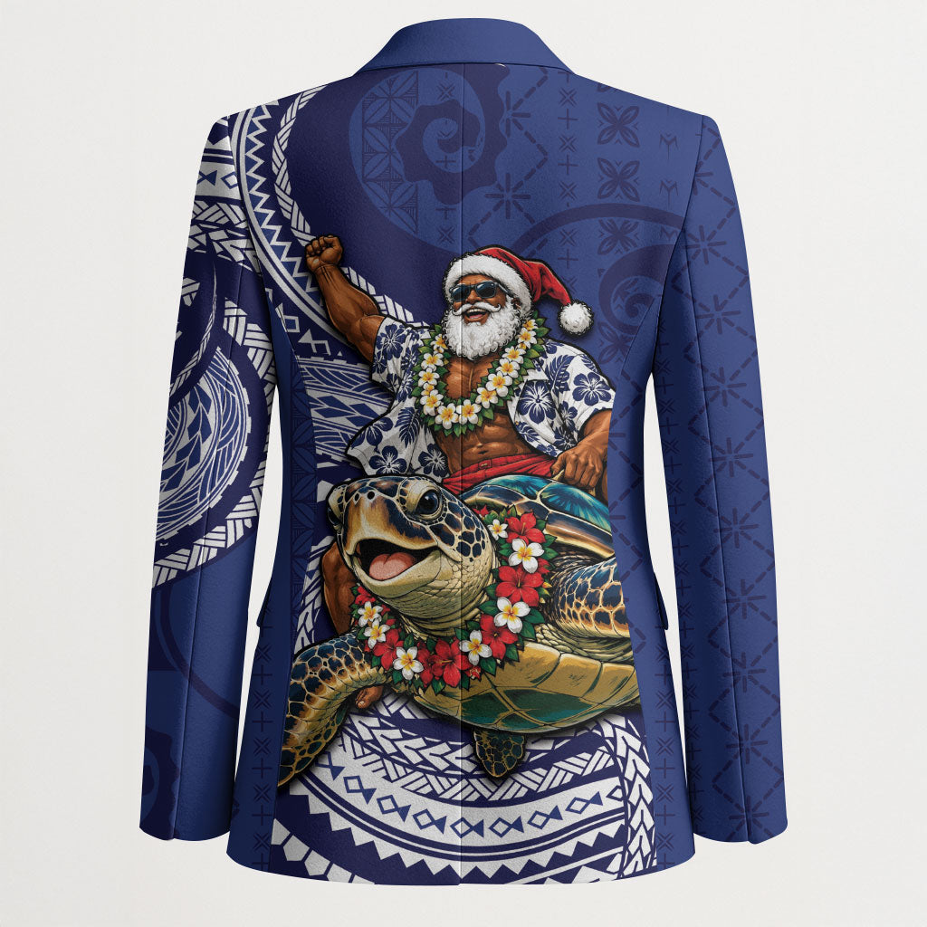 Samoa Christmas Blazer Santa Riding Sea Turtle