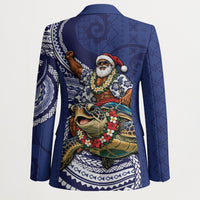 Samoa Christmas Blazer Santa Riding Sea Turtle