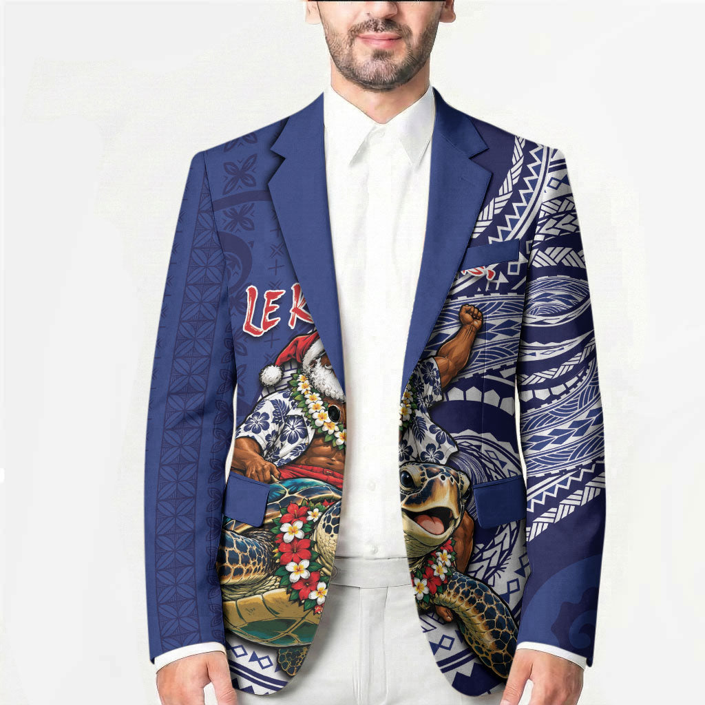 Samoa Christmas Blazer Santa Riding Sea Turtle