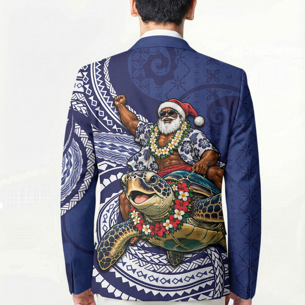 Samoa Christmas Blazer Santa Riding Sea Turtle