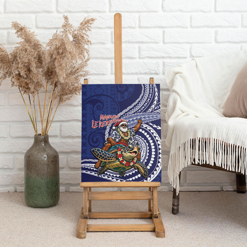 Samoa Christmas Canvas Wall Art Santa Riding Sea Turtle DT05 - Polynesian Pride