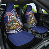Samoa Christmas Car Seat Cover Santa Riding Sea Turtle