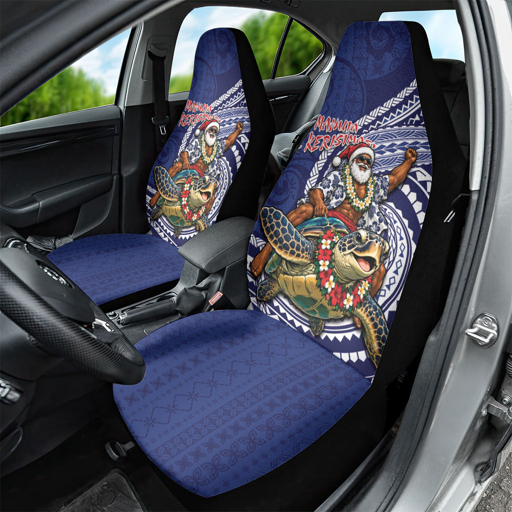 Samoa Christmas Car Seat Cover Santa Riding Sea Turtle