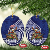 Samoa Christmas Ceramic Ornament Santa Riding Sea Turtle