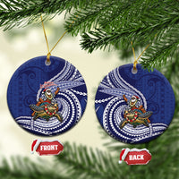 Samoa Christmas Ceramic Ornament Santa Riding Sea Turtle