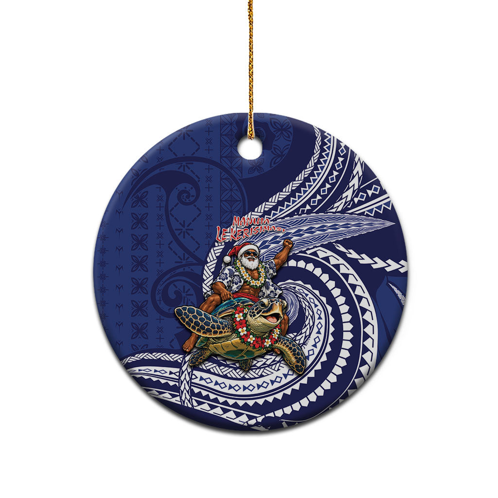 Samoa Christmas Ceramic Ornament Santa Riding Sea Turtle
