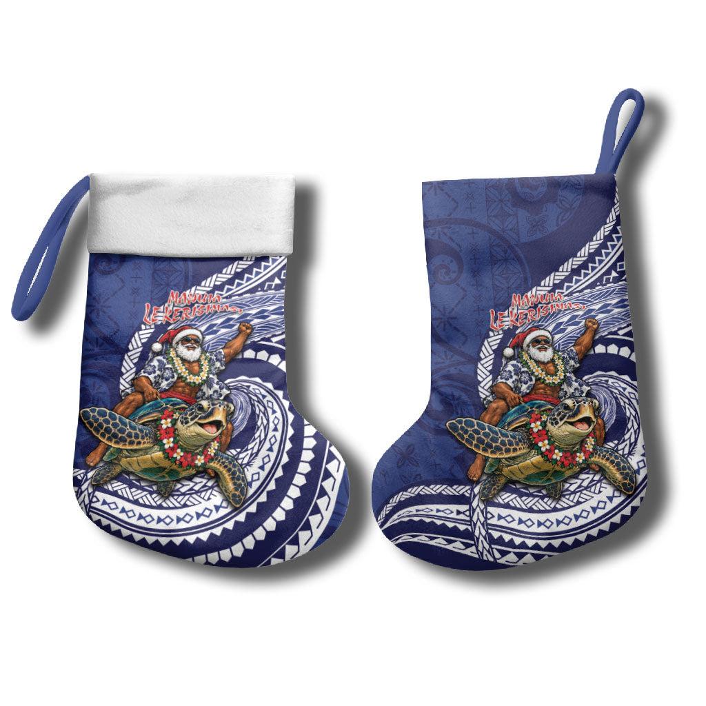 Samoa Christmas Stocking Santa Riding Sea Turtle