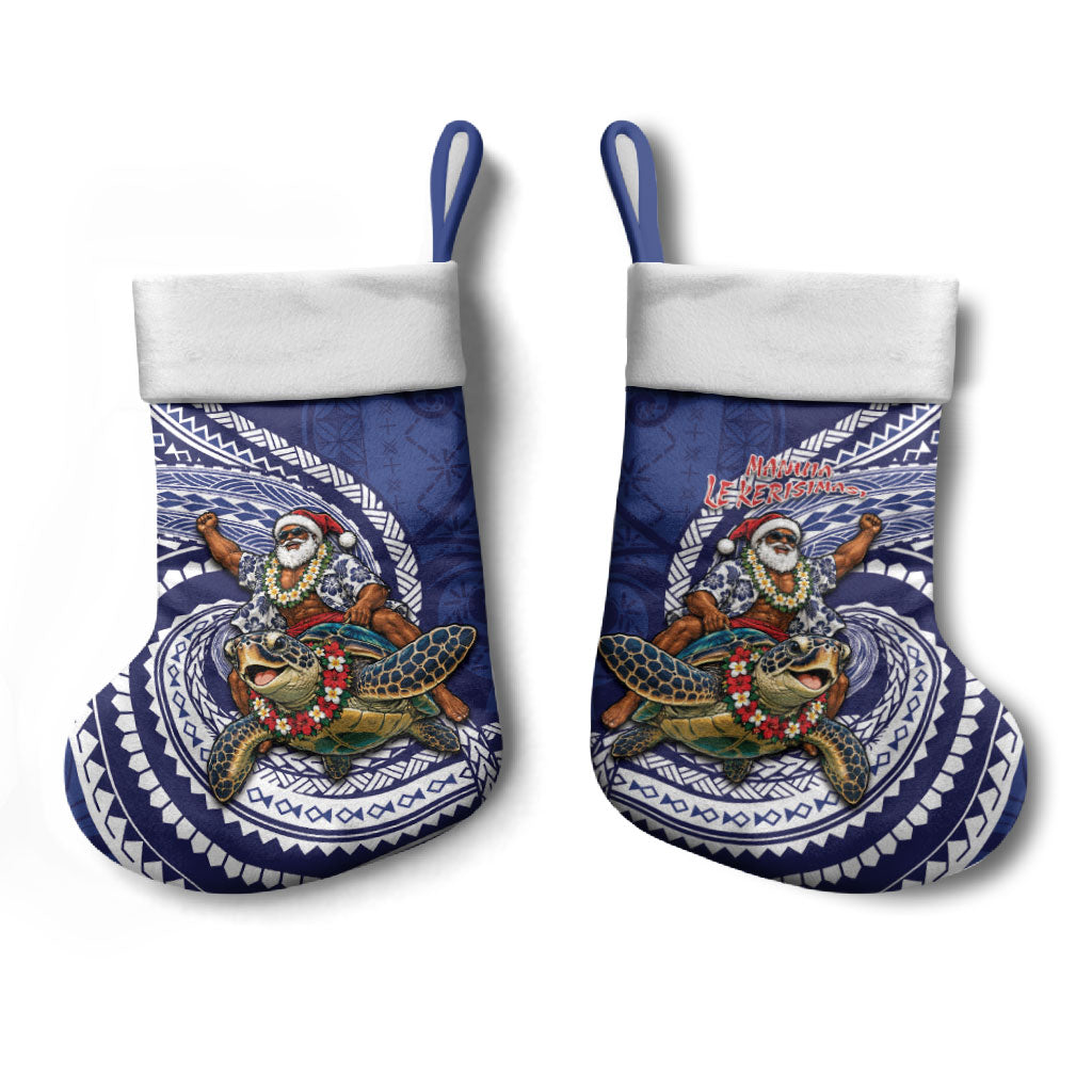 Samoa Christmas Stocking Santa Riding Sea Turtle