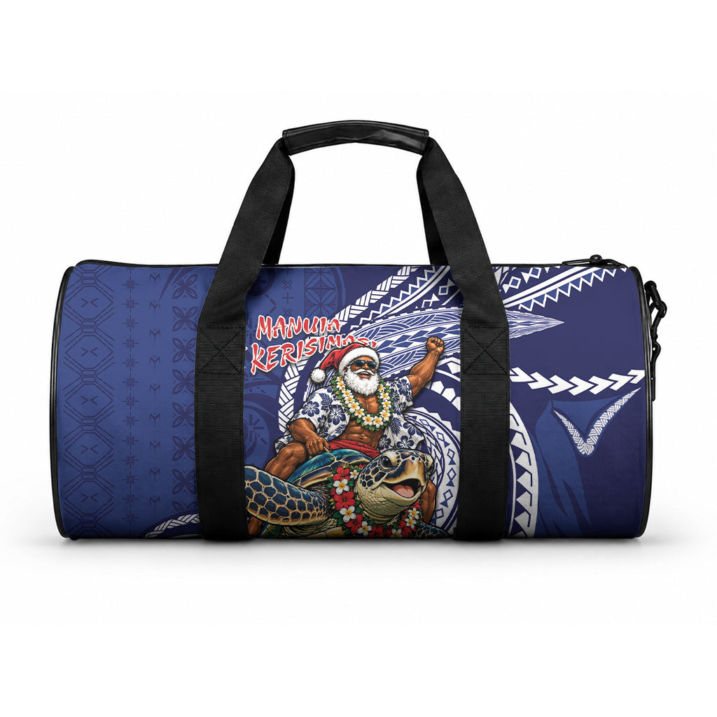 Samoa Christmas Duffle Bag Santa Riding Sea Turtle