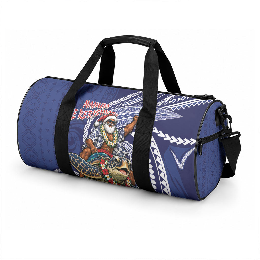 Samoa Christmas Duffle Bag Santa Riding Sea Turtle
