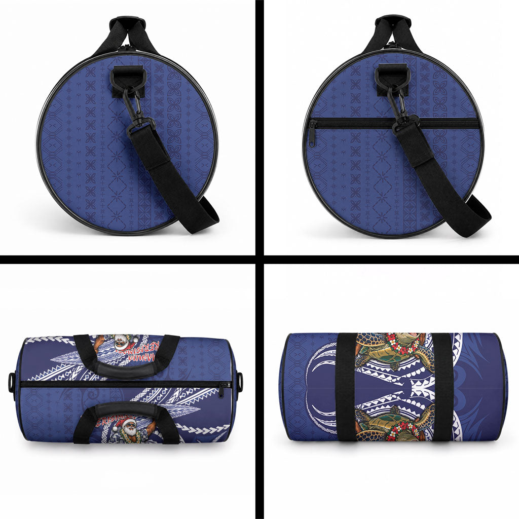 Samoa Christmas Duffle Bag Santa Riding Sea Turtle