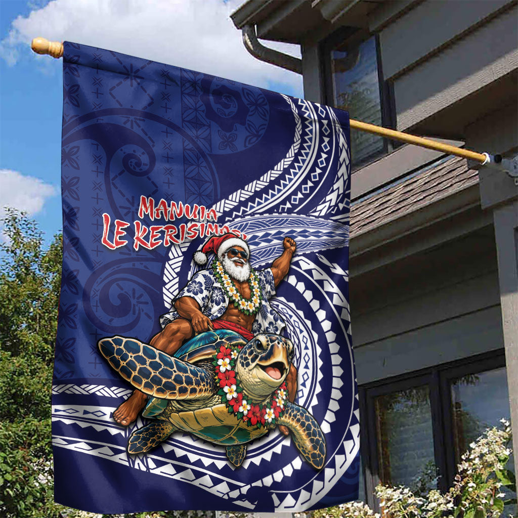 Samoa Christmas Garden Flag Santa Riding Sea Turtle