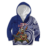 Samoa Christmas Kid Hoodie Santa Riding Sea Turtle