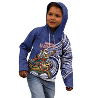 Samoa Christmas Kid Hoodie Santa Riding Sea Turtle