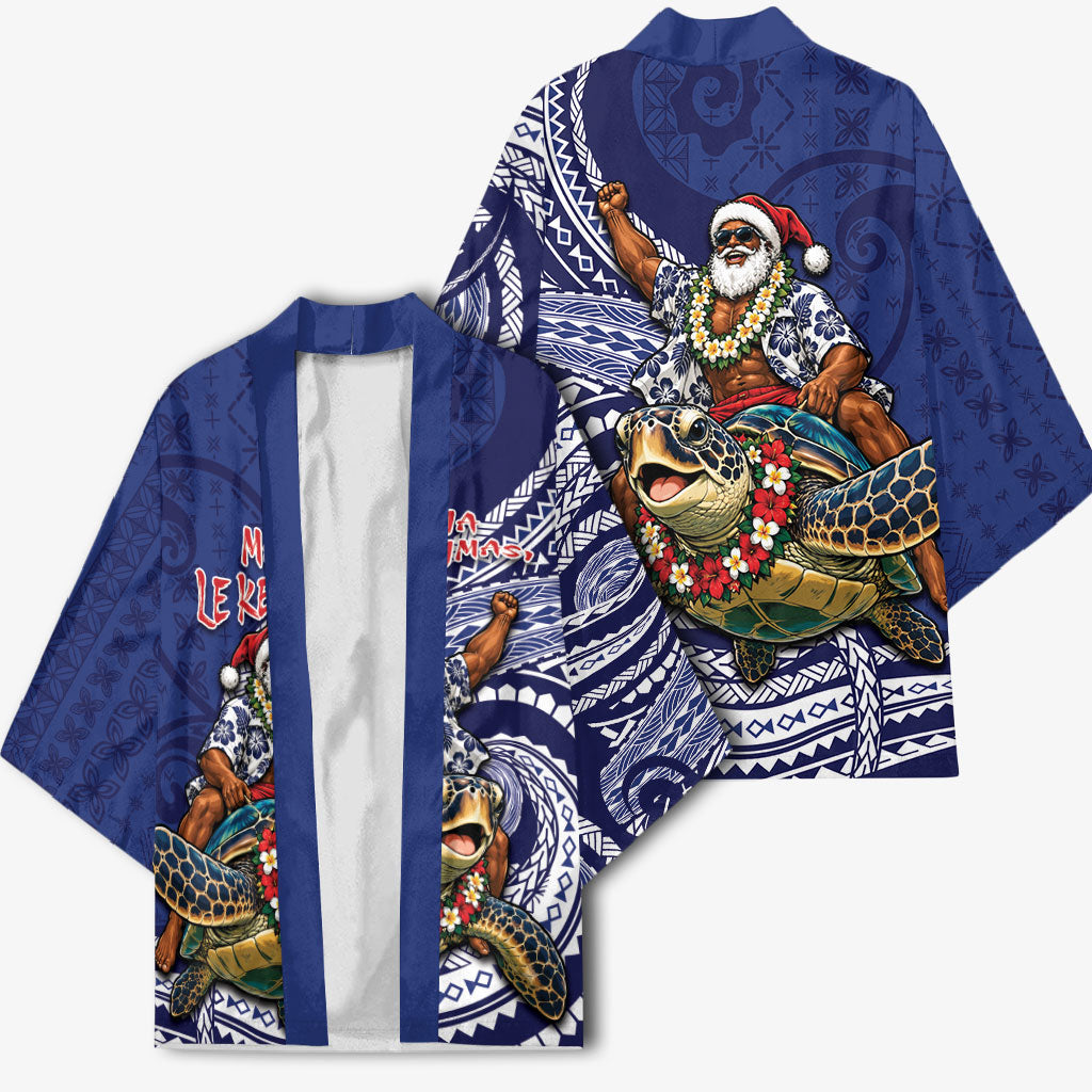 Samoa Christmas Kimono Santa Riding Sea Turtle
