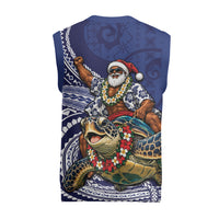 Samoa Christmas Knitted V-Neck Vest Santa Riding Sea Turtle DT05 - Polynesian Pride
