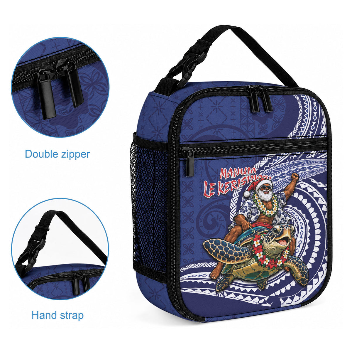 Samoa Christmas Lunch Bag Santa Riding Sea Turtle